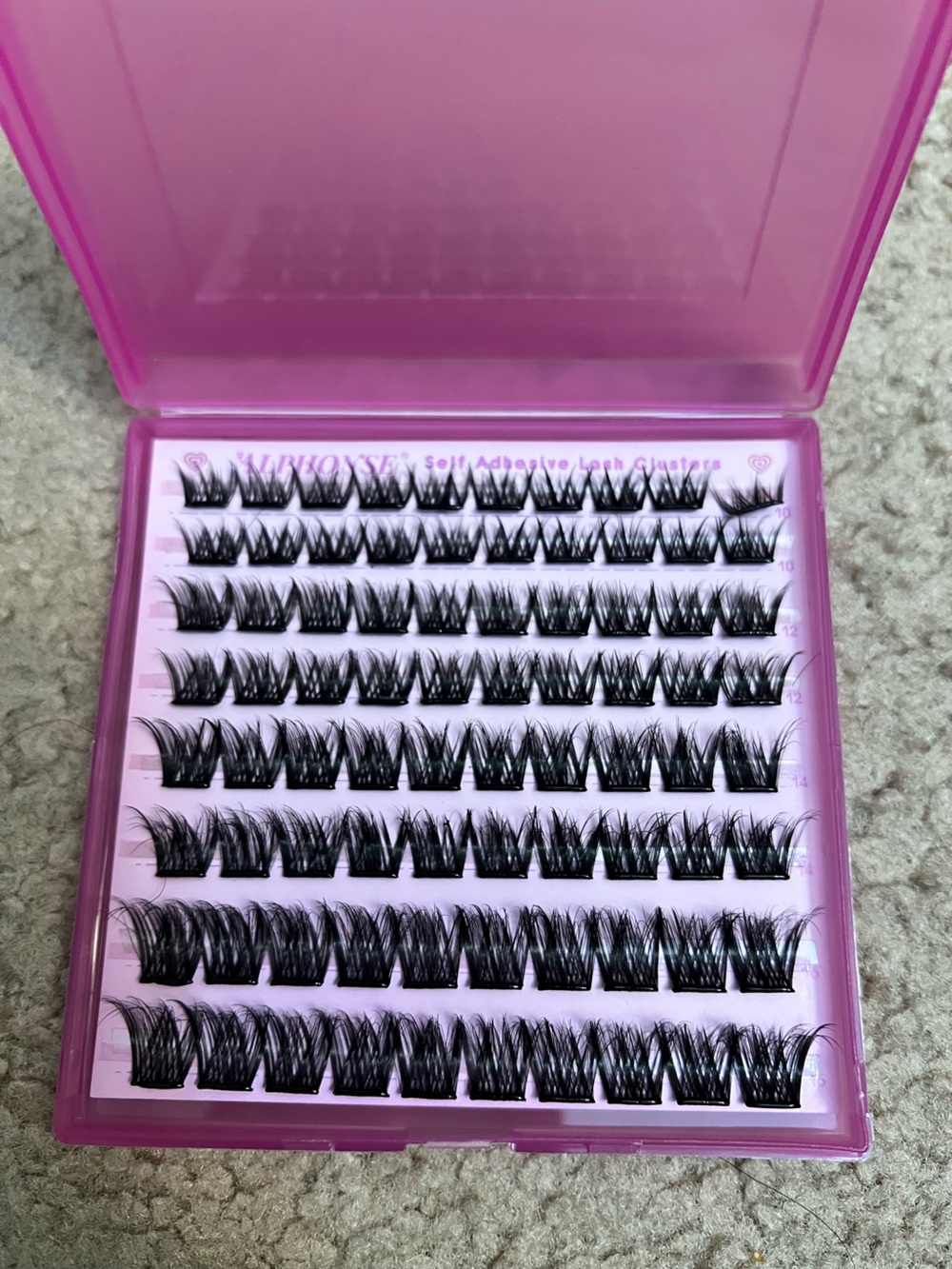 10mm-16mm pre glue Individual Cluster Eyelashes - Black - Unbranded